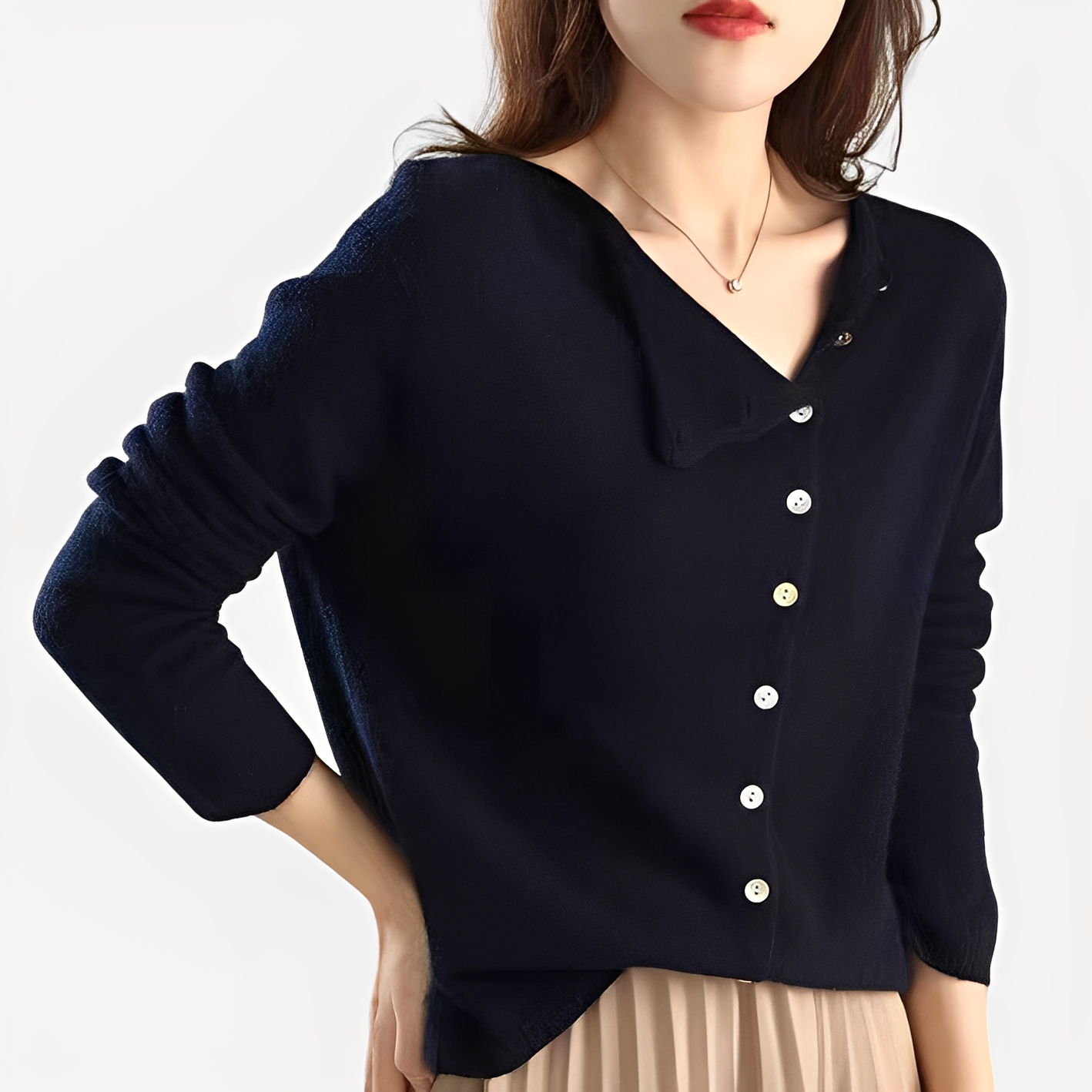 Daria - Cardigan cu un singur rând, călduros și elegant pentru femei