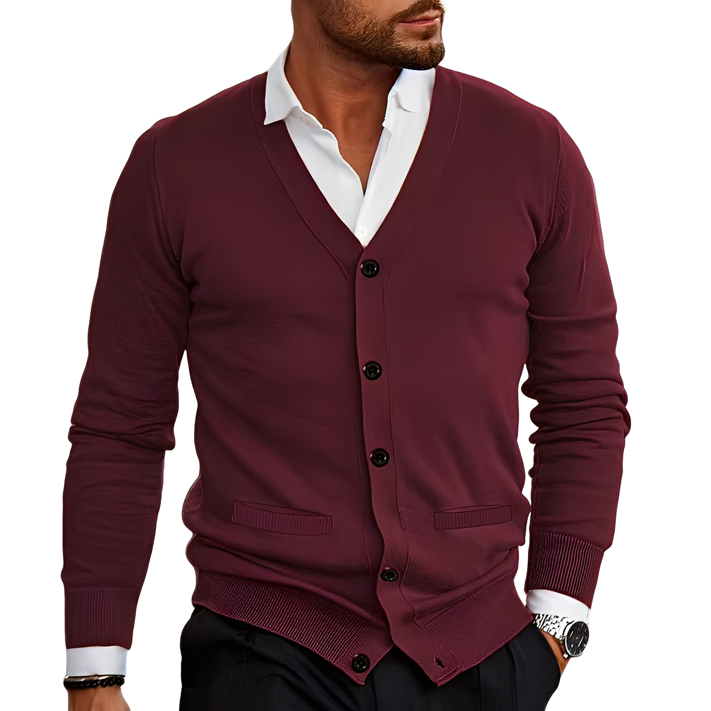Bradley - Cardigan casual, simplu pentru bărbați