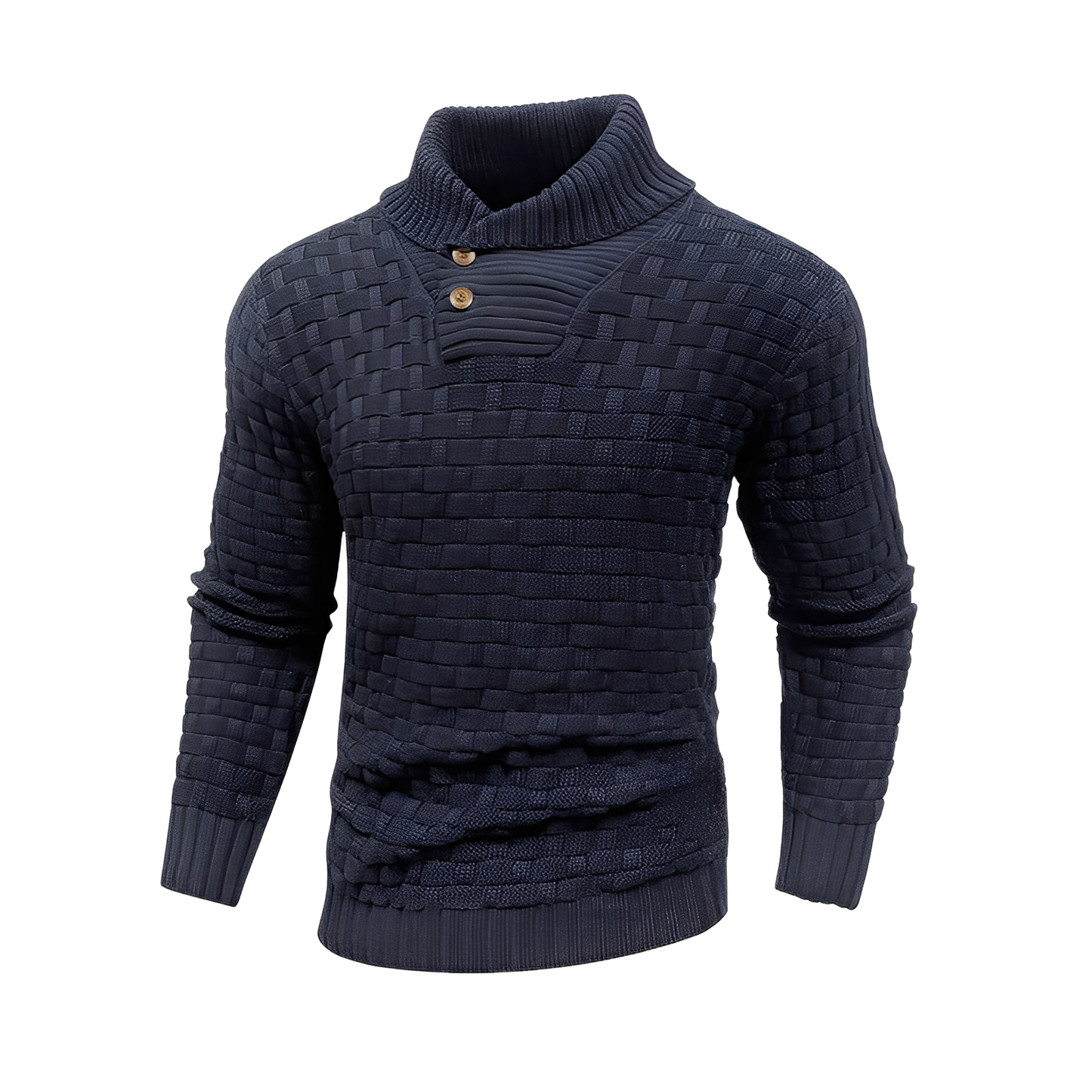 Branson - Pulover lejer din tricot cu guler înalt pentru bărbați