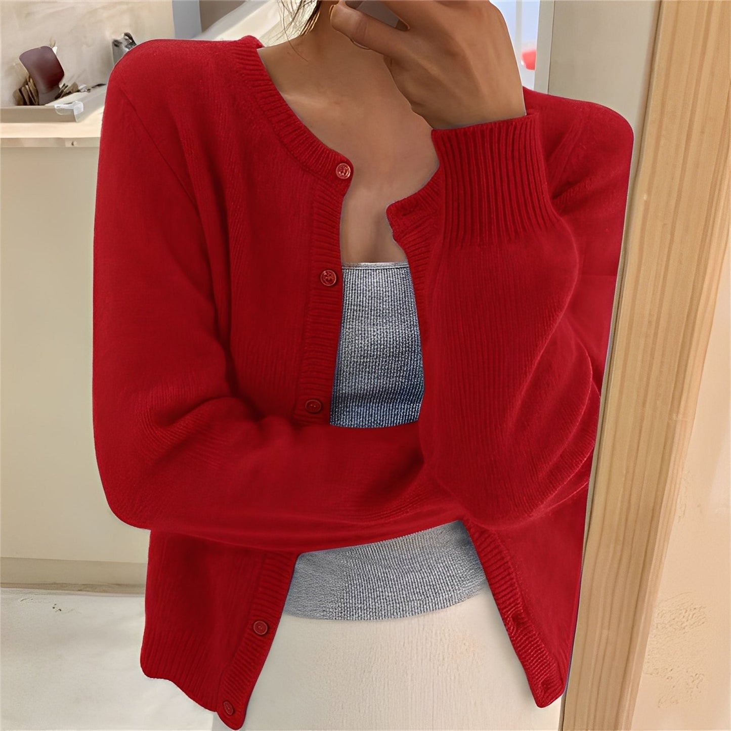Jaqueline - Cardigan tricotat elegant și simplu pentru femei