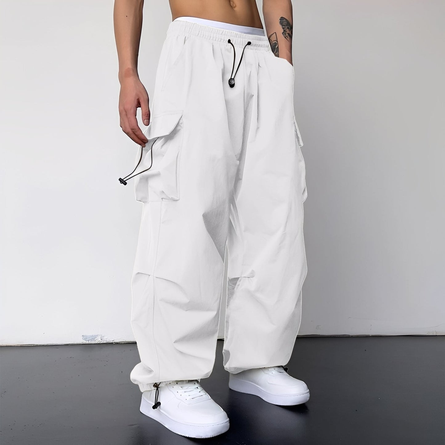Kaleb - Pantaloni Cargo Baggy Stilați pentru Bărbați