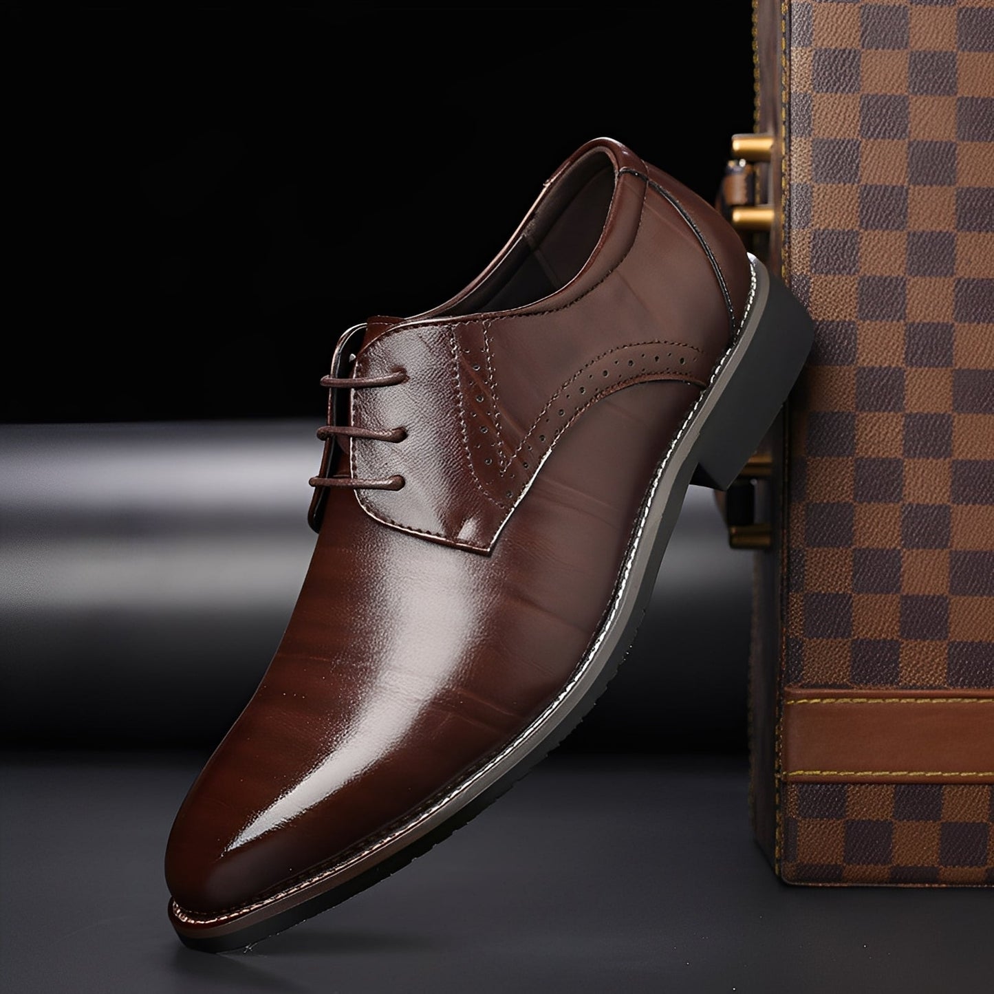 Beckham - Pantofi eleganți cu șiret în stil brogue pentru bărbați