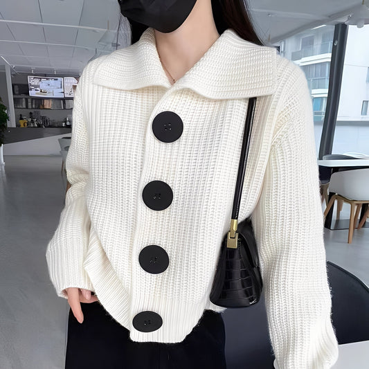 Alannah - Cardigan modern cu nasturi mari pentru femei