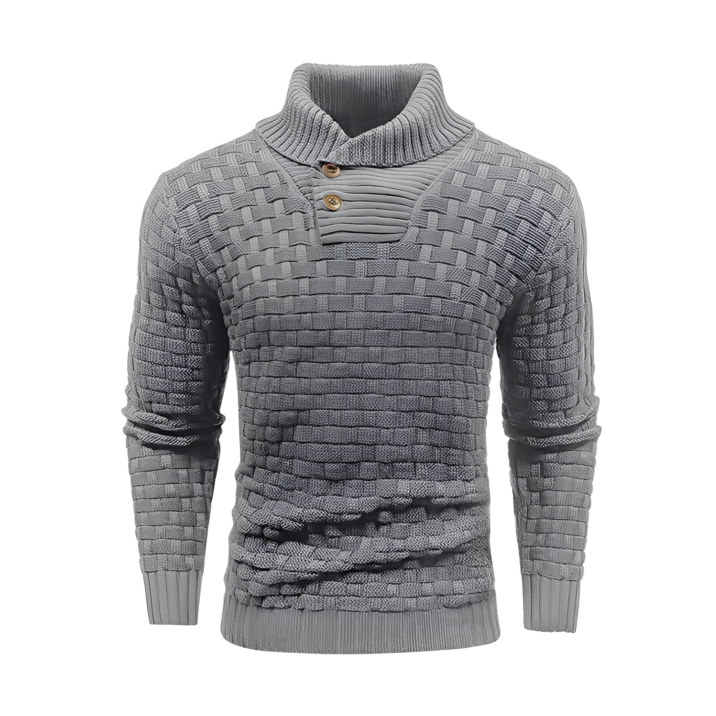 Branson - Pulover lejer din tricot cu guler înalt pentru bărbați
