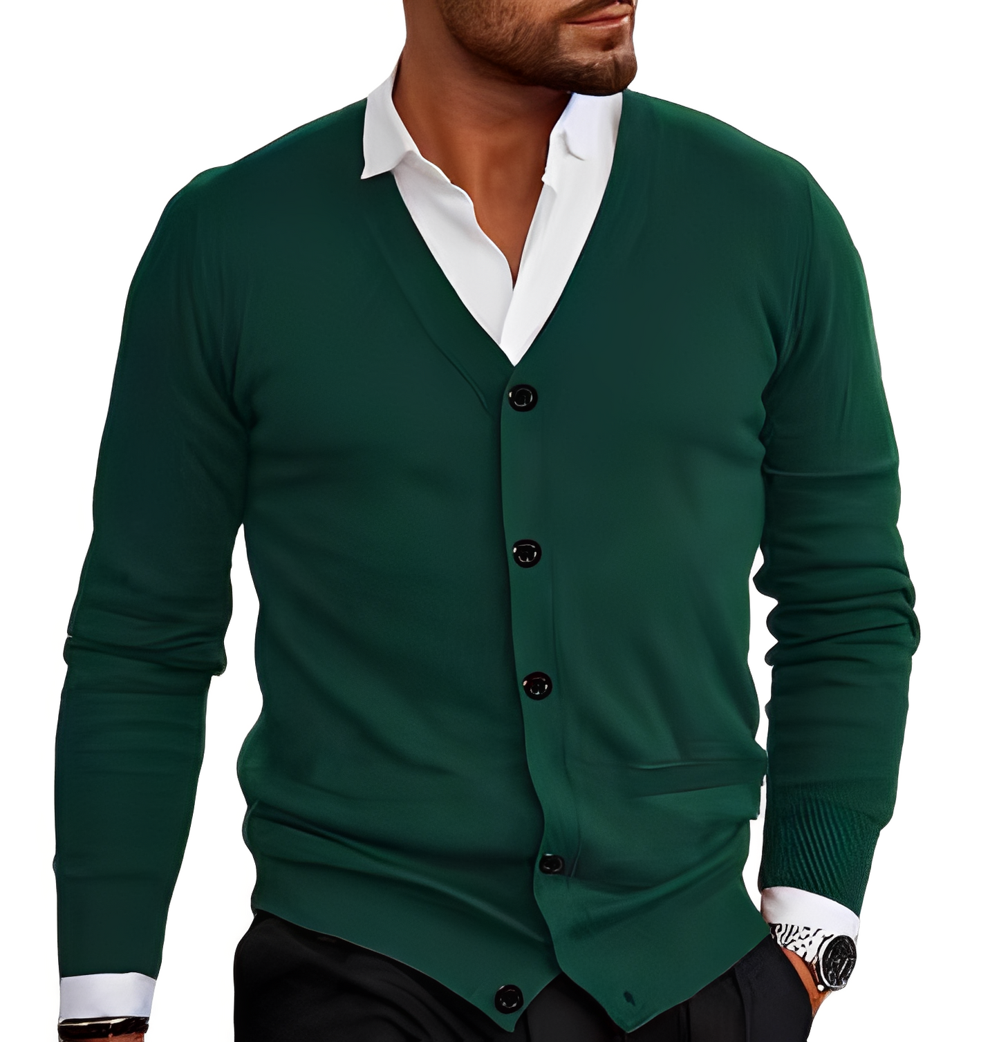 Bradley - Cardigan casual, simplu pentru bărbați