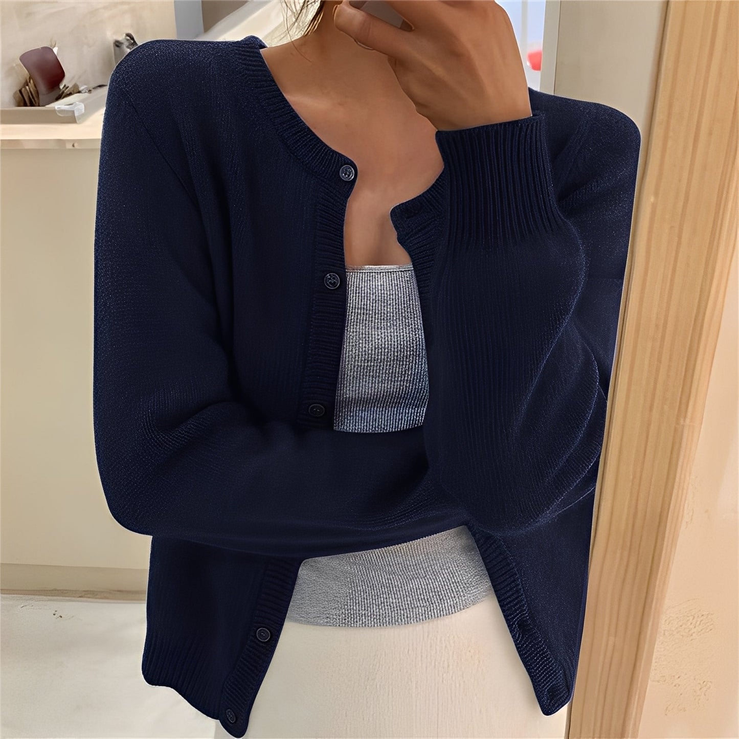 Jaqueline - Cardigan tricotat elegant și simplu pentru femei
