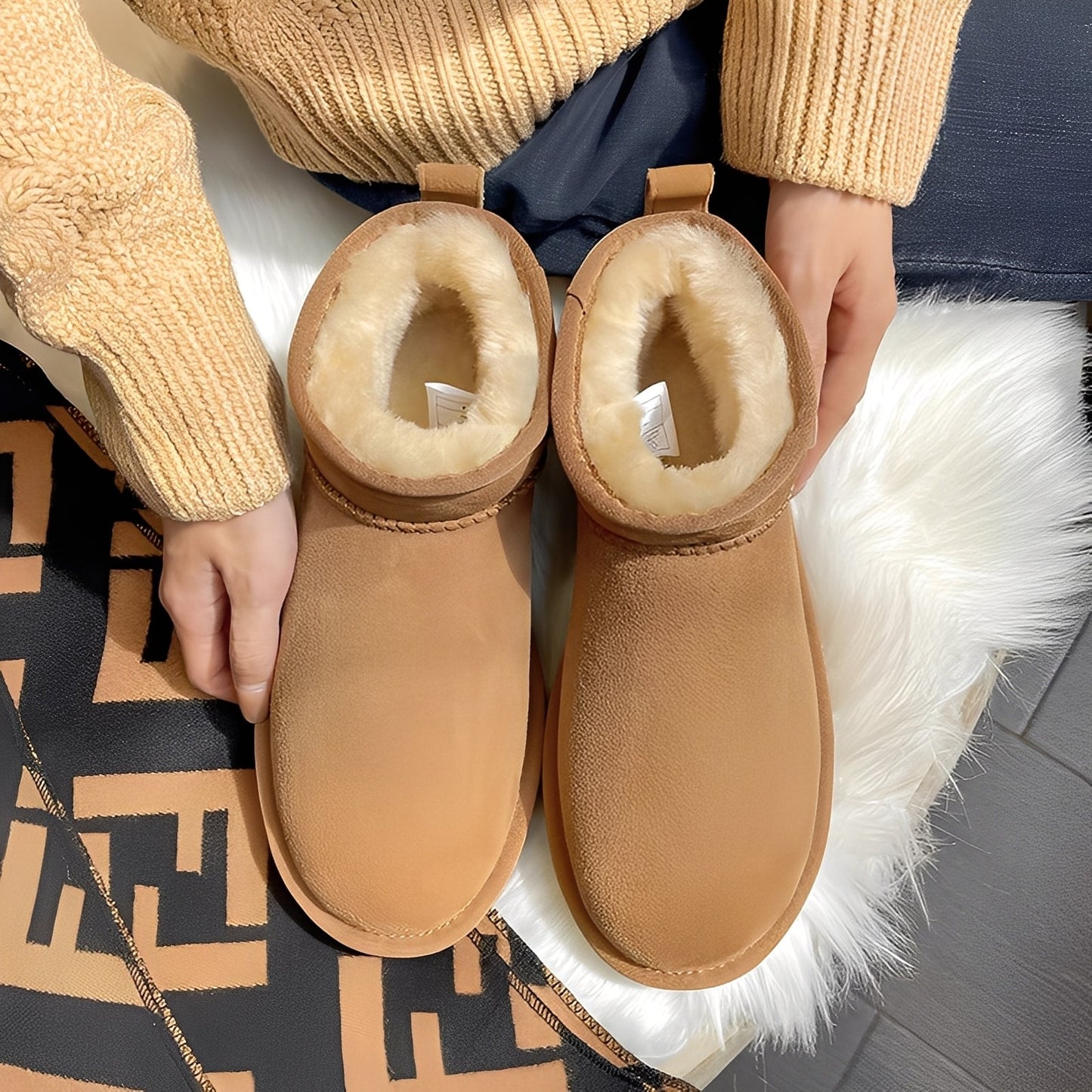 Rozanne - Cizme scurte de iarnă casual pentru femei