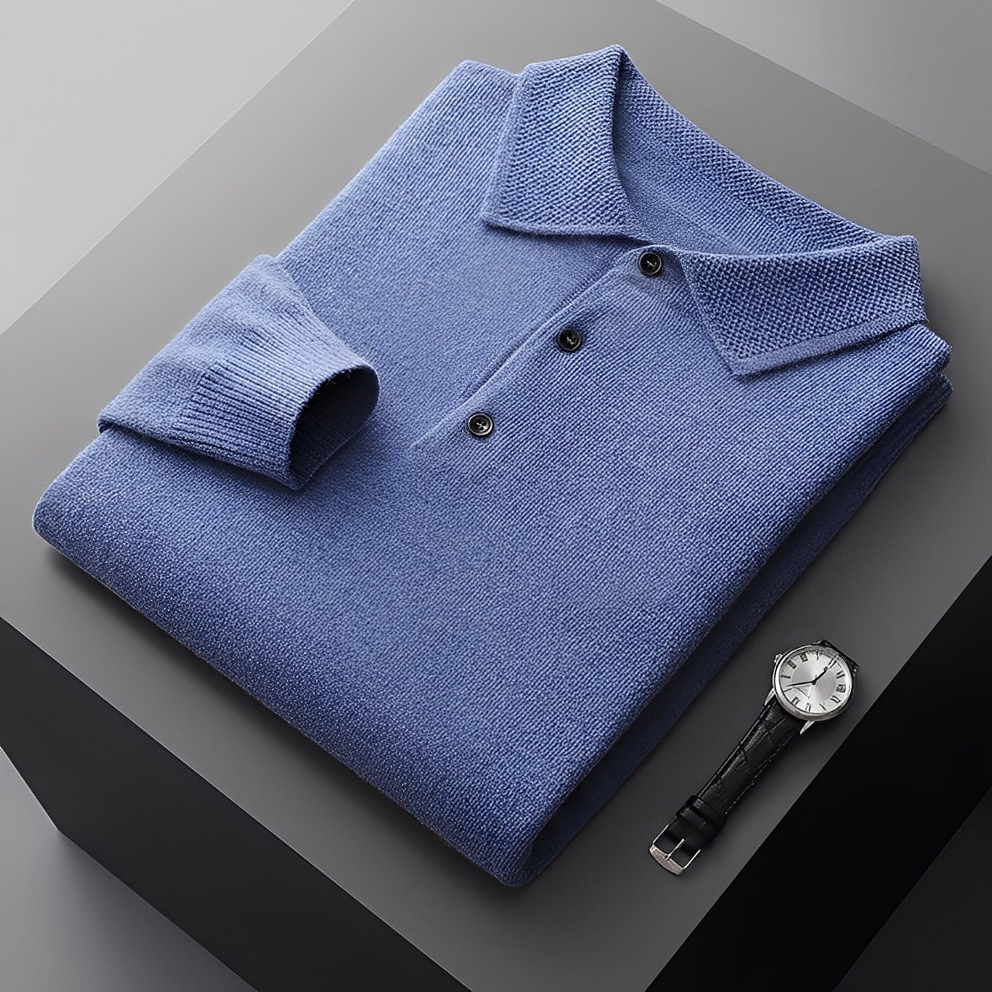 Romilly - Pulover Polo Elegant din Cașmir pentru Bărbați