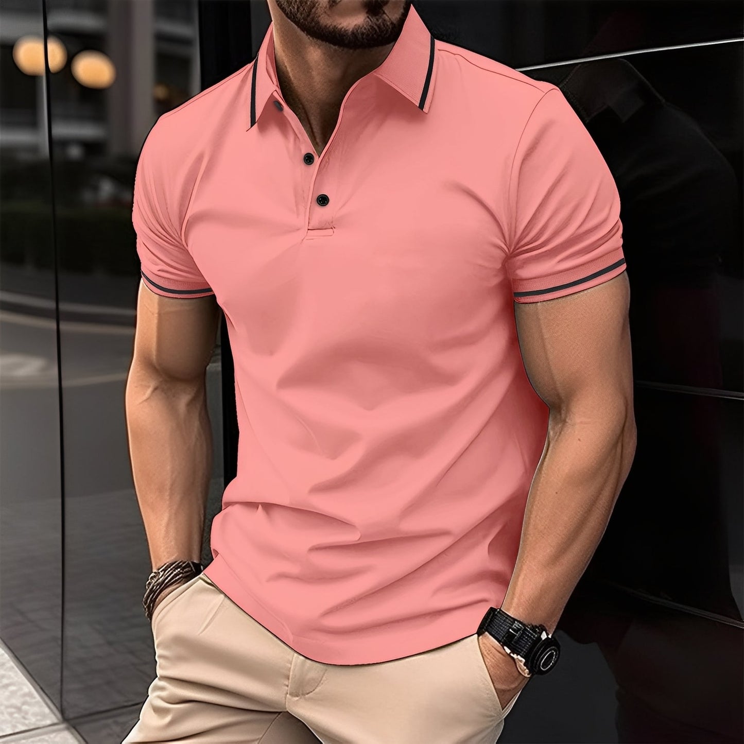 Mervyn - Polo Sport Casual cu Mâneca Scurtă pentru Bărbați