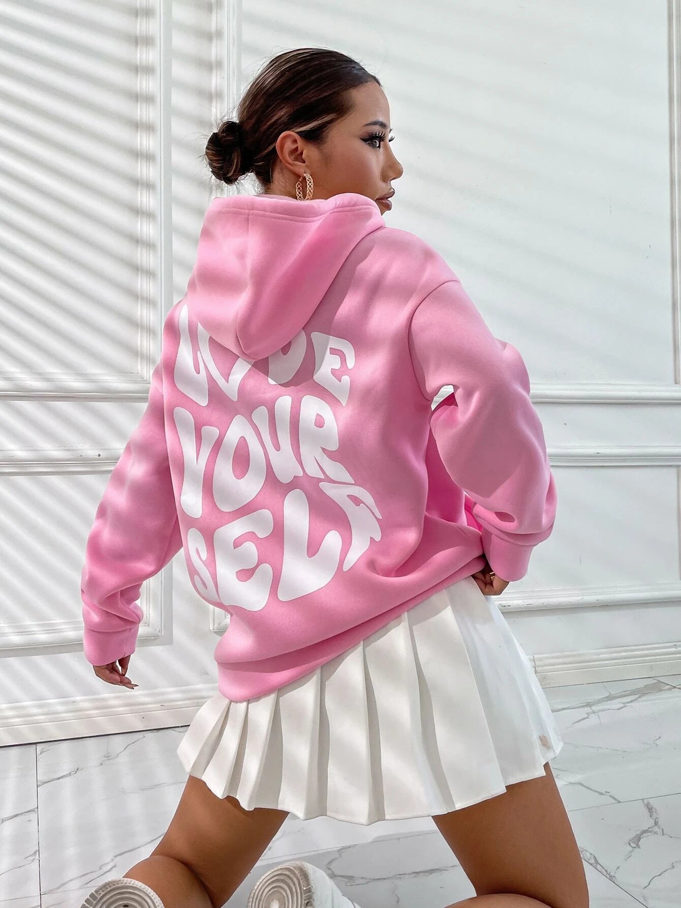 Lovely – Hanorac din bumbac cu stil declarativ