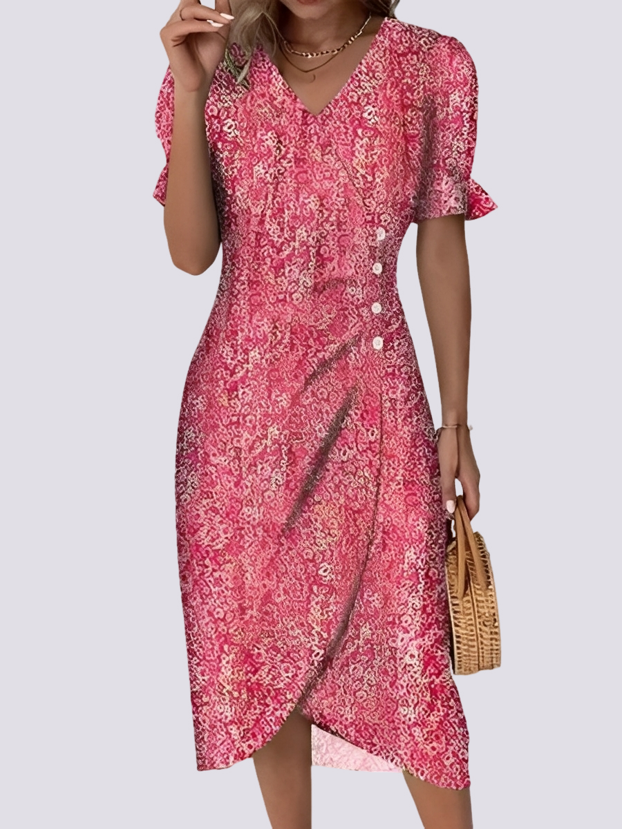 Fannie - Rochie elegantă cu model floral pentru femei