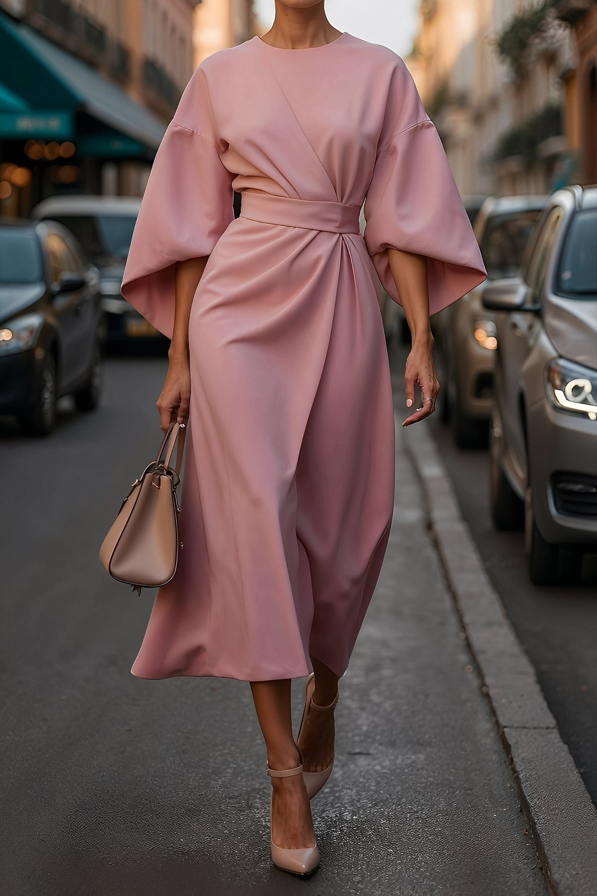 Elena - Rochie elegantă și lejeră cu curea pentru femei