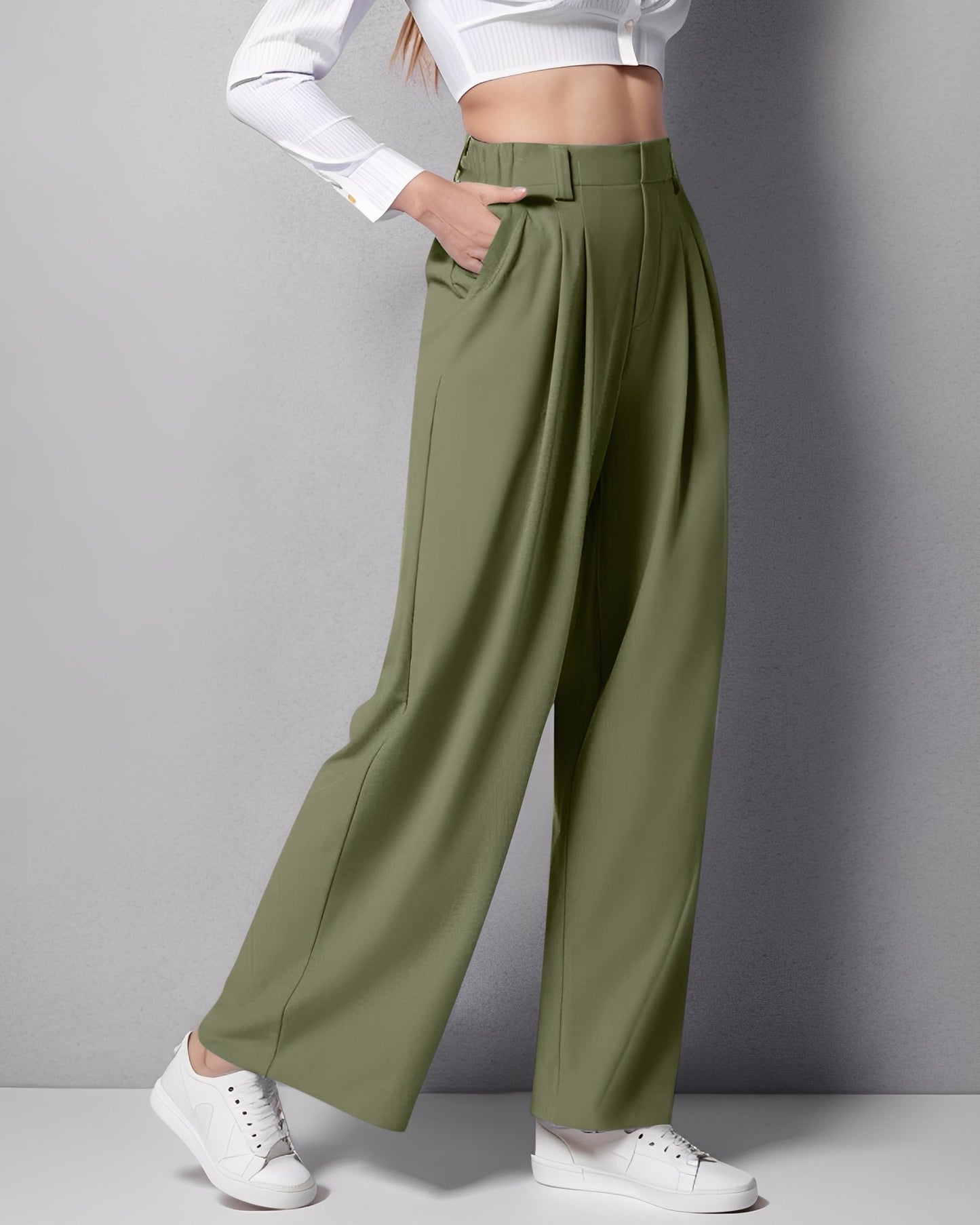 Montana - Pantaloni pentru femei din material elastic, cu croială dreaptă