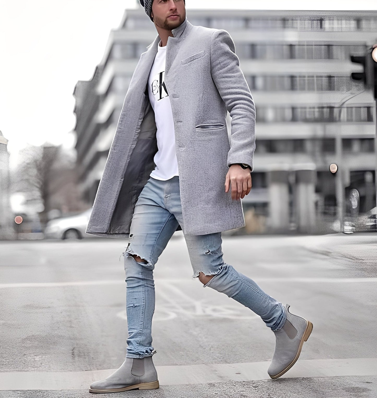 Cordell - Geacă lungă și lejeră de lână pentru bărbați