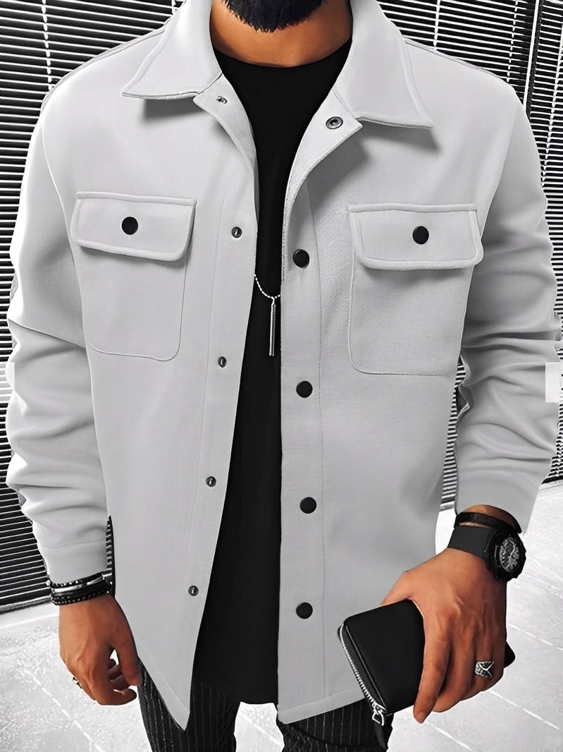 Francis - Jachetă cu carouri și buzunare pentru bărbați, stil casual