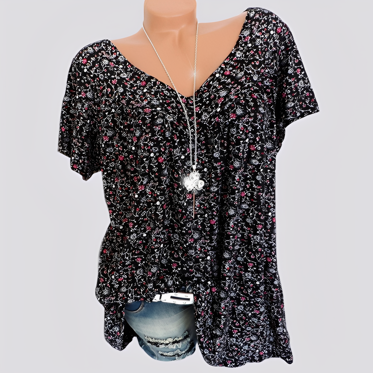 Claudia - Bluza elegantă, lejeră cu imprimeu floral pentru femei