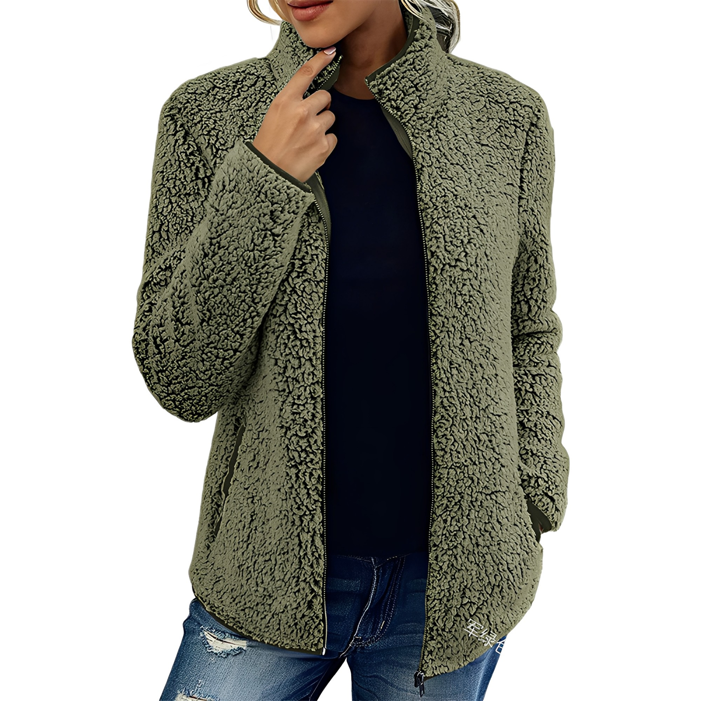 Alethea - Pelerină elegantă de fleece și catifea pentru femei