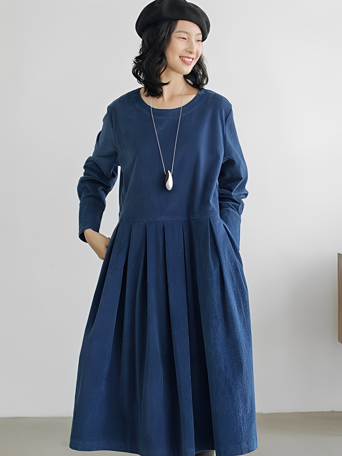 Shyanne - Rochie lejeră din cord cu buzunare pentru femei
