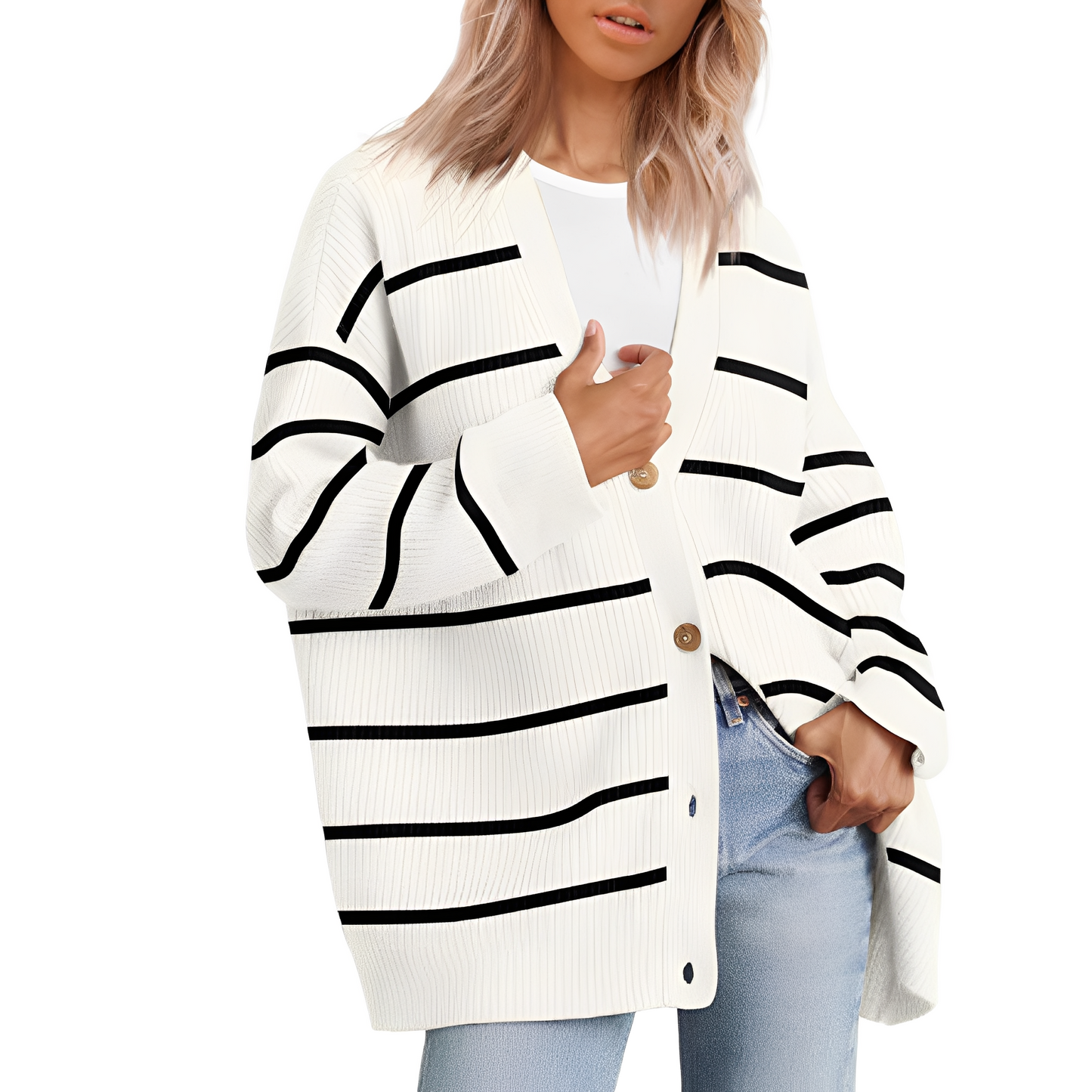 Christal - Cardigan oversize lejer pentru dame
