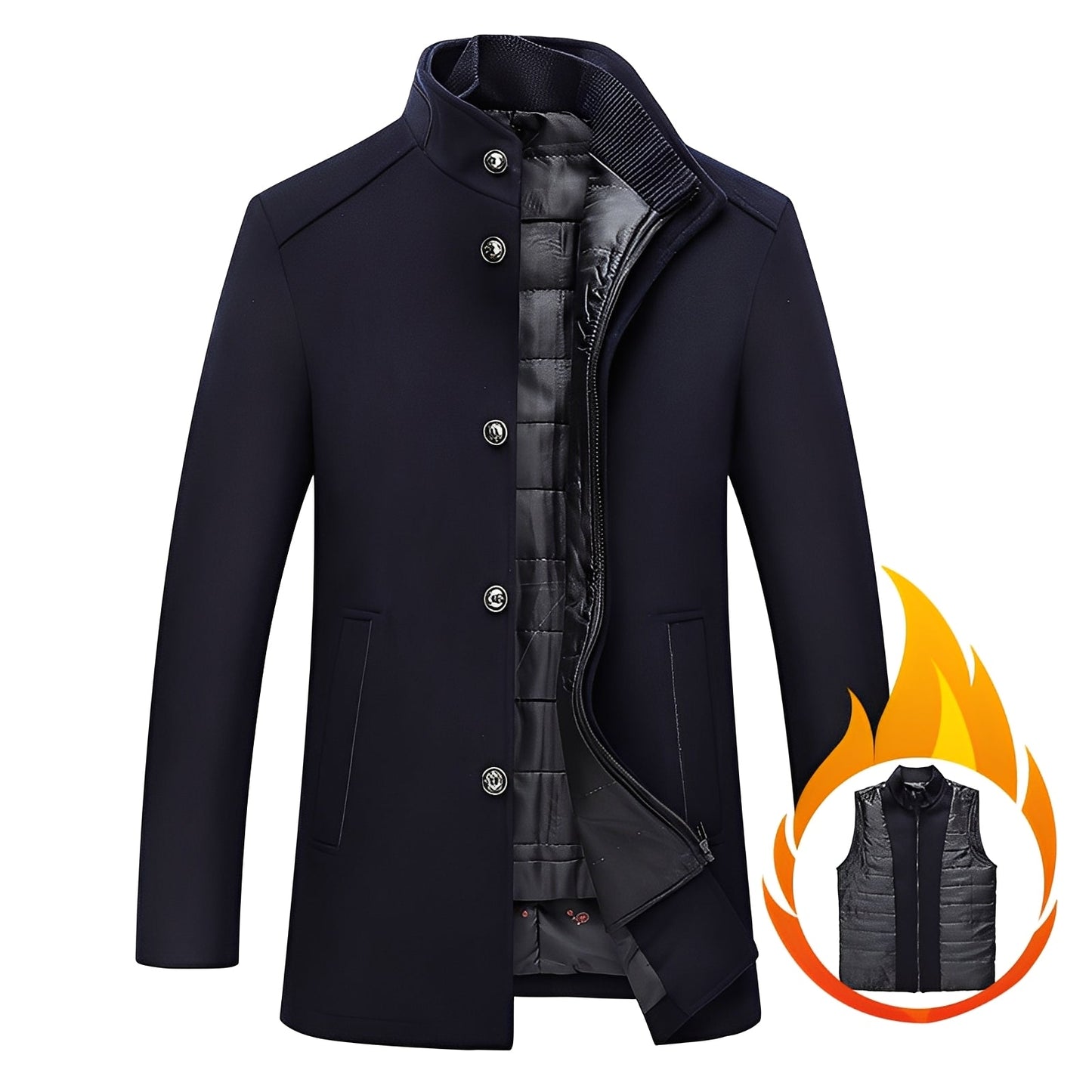 Axton - Jachetă modernă din lână cu vestă pentru bărbați