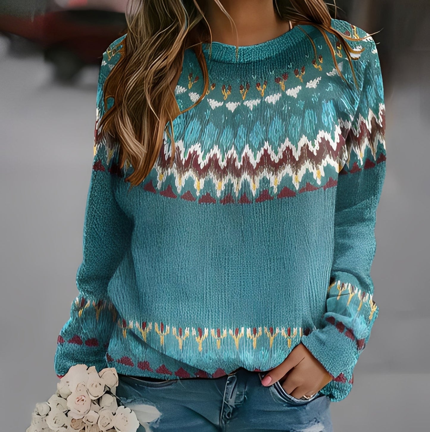 Madalyn - Pulover sofisticat cu model pentru femei