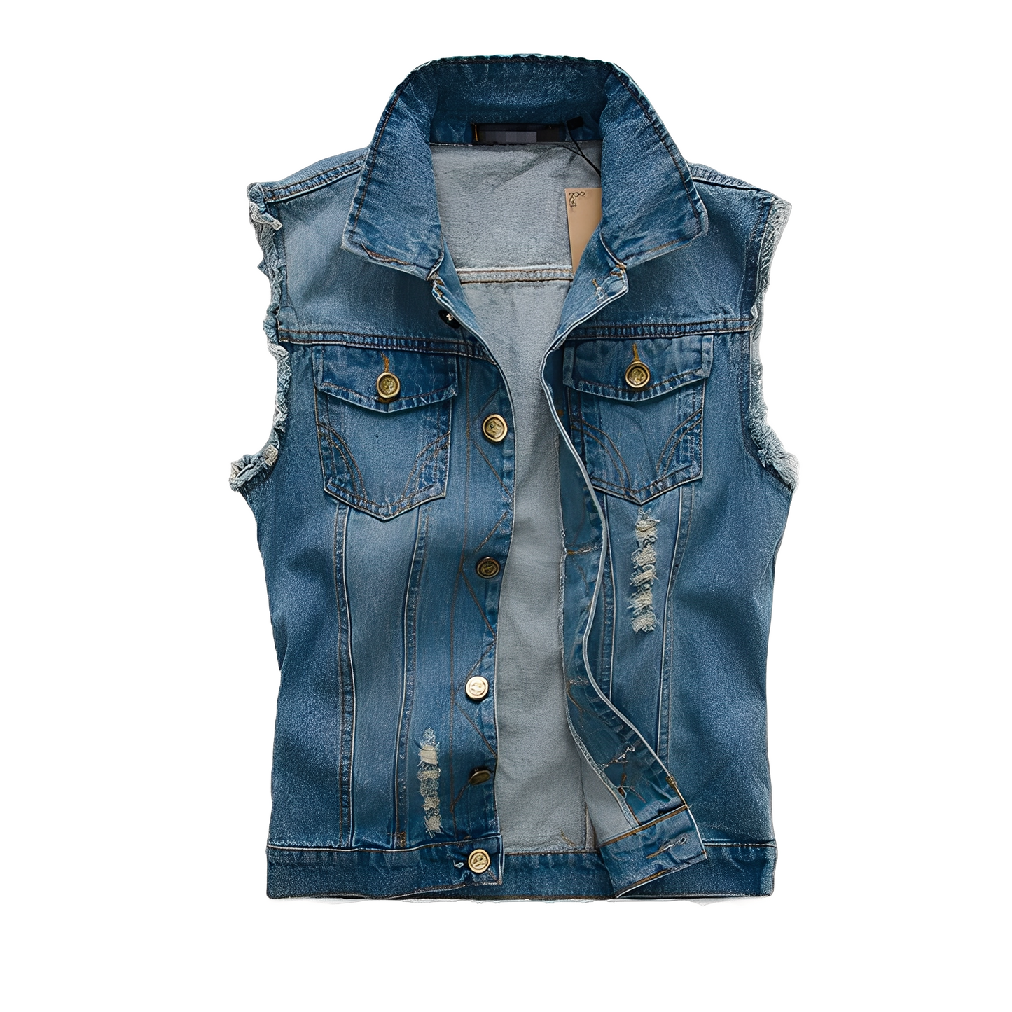 Morley - Vestă retro din jeans cu buzunare pentru bărbați