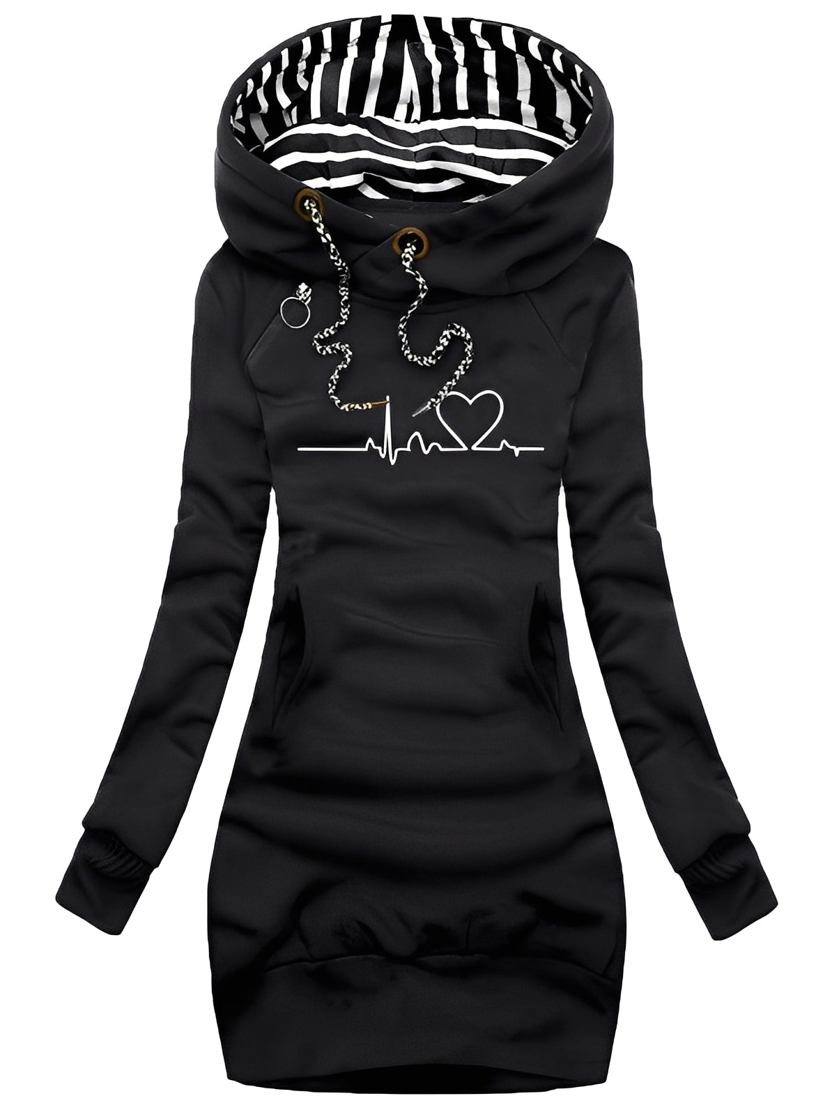 Roxanne - Rochie casual tricotată cu glugă pentru femei