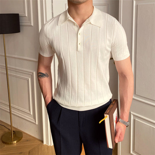 Tyrone - Tricou polo casual din tricot pentru bărbați