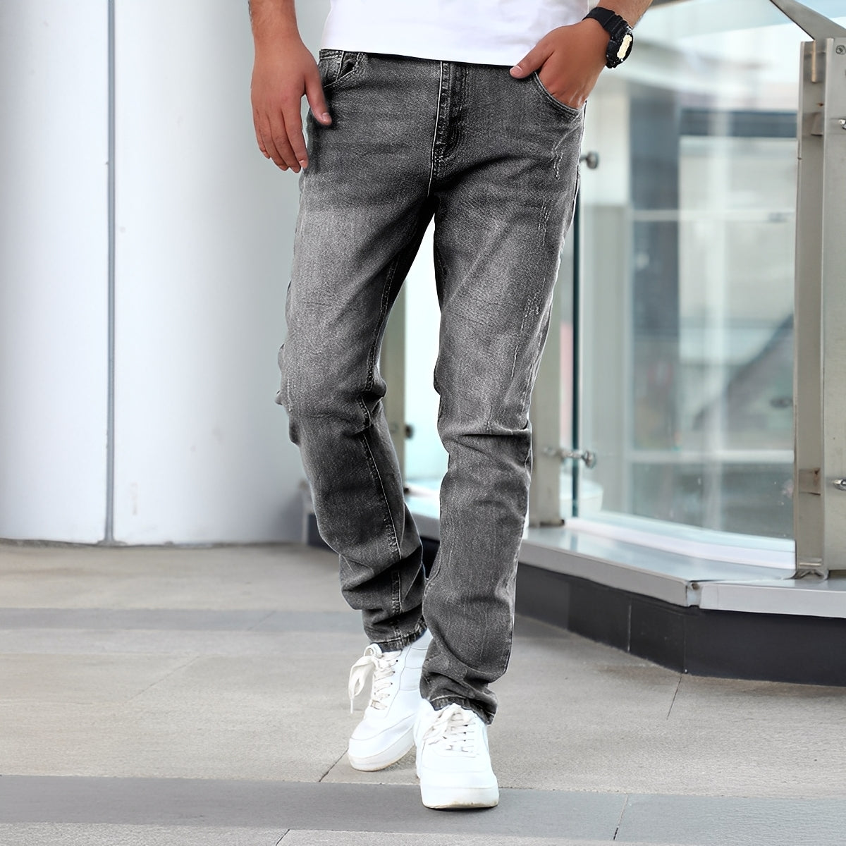 Winfred - Jeans Skinny Elastic pentru Bărbați