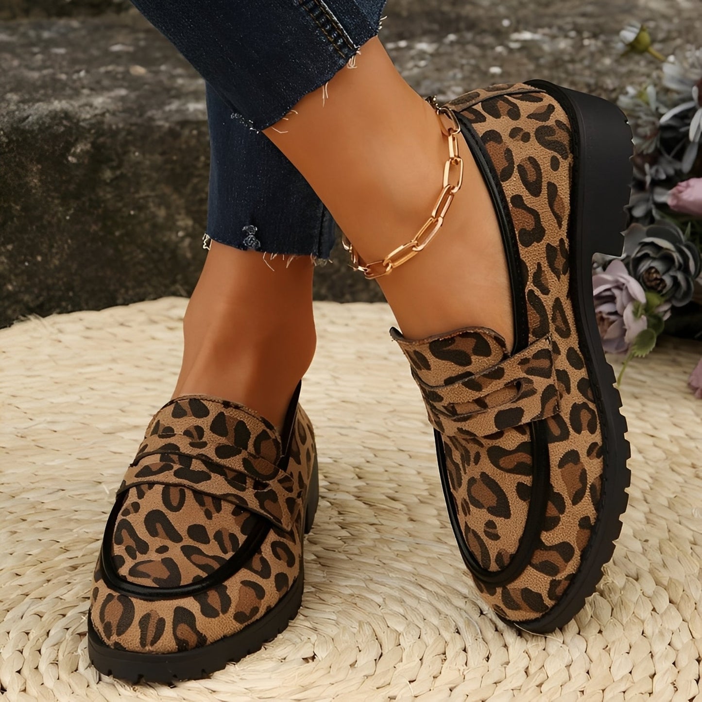 Jasmine - Mocasini eleganți cu imprimeu pentru femei