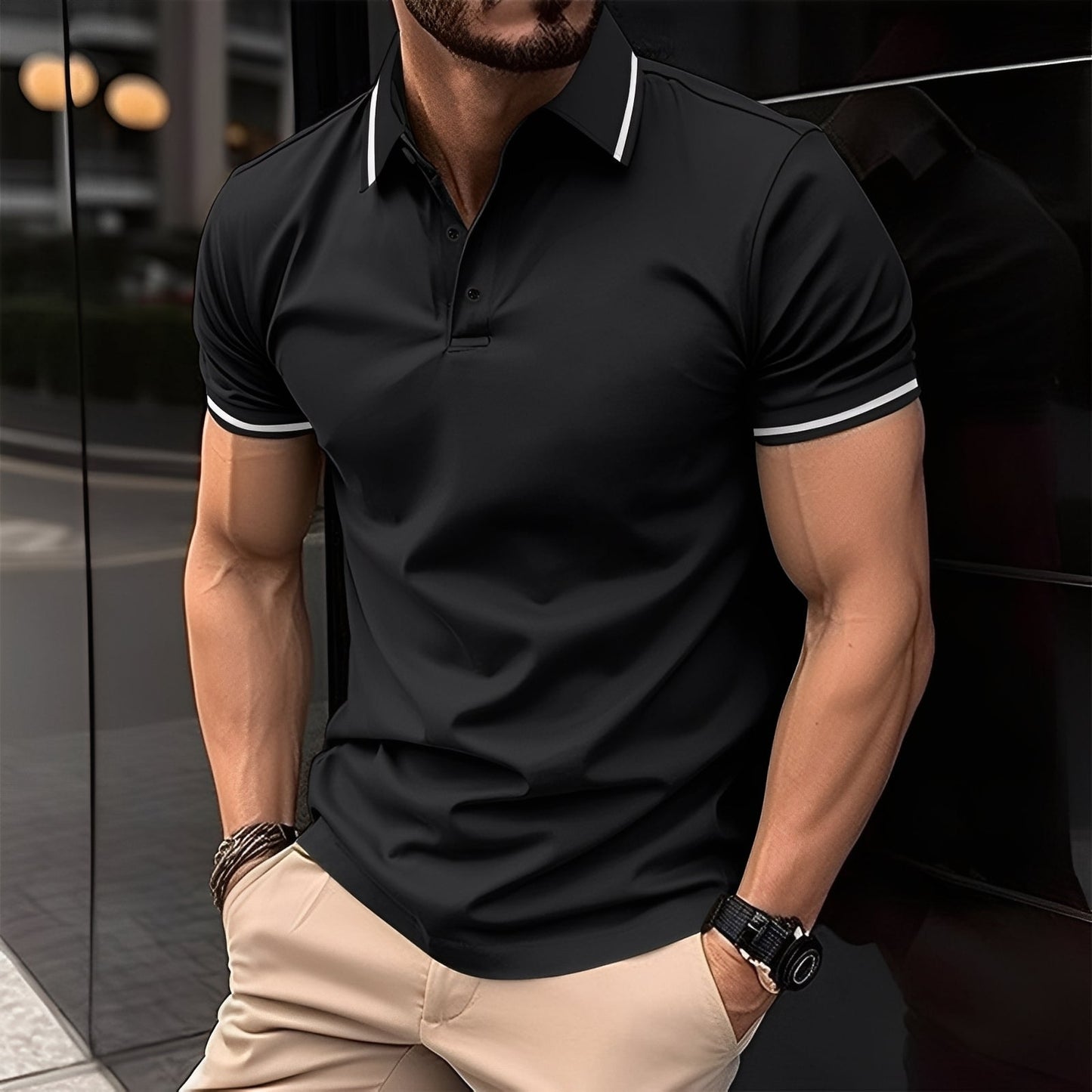 Mervyn - Polo Sport Casual cu Mâneca Scurtă pentru Bărbați