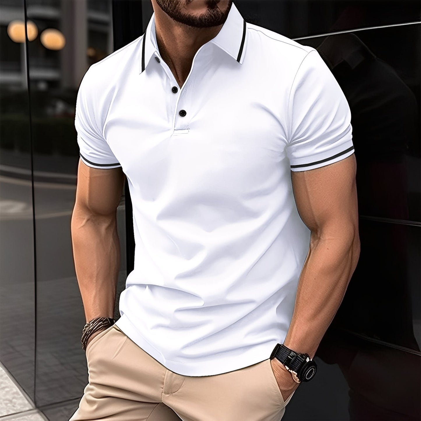 Mervyn - Polo Sport Casual cu Mâneca Scurtă pentru Bărbați