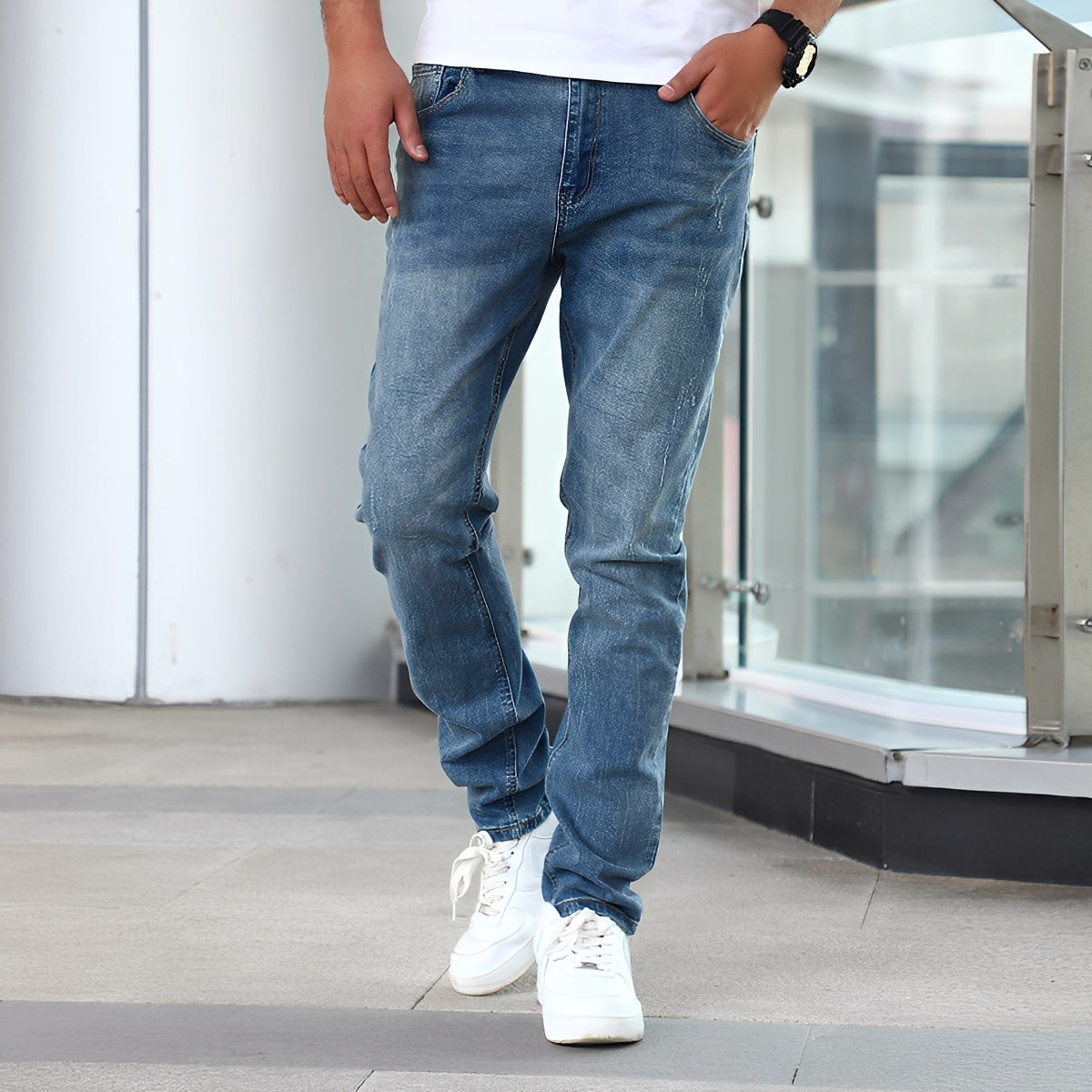 Winfred - Jeans Skinny Elastic pentru Bărbați