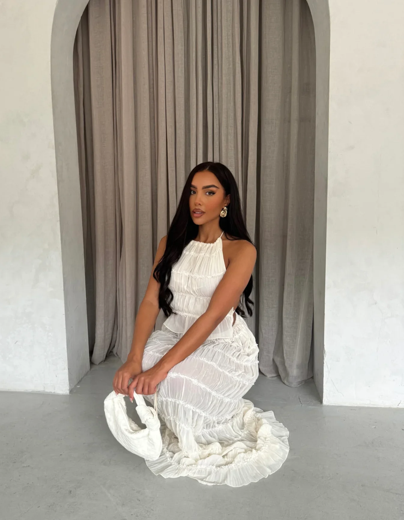 Siria – Set Două Piese cu Top Halter și Fustă Maxi