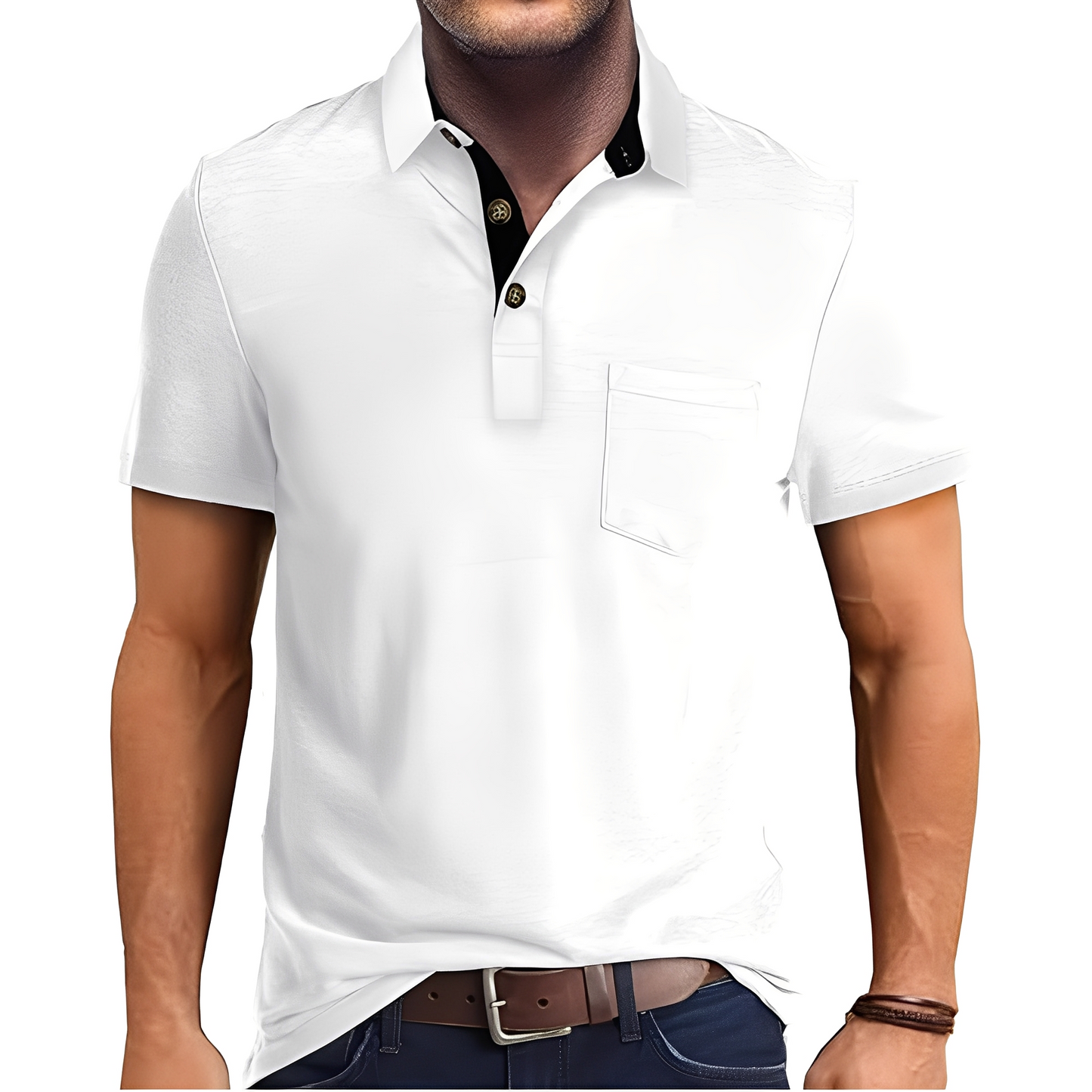Abner - Tricou polo retro cu mâneci scurte pentru bărbați