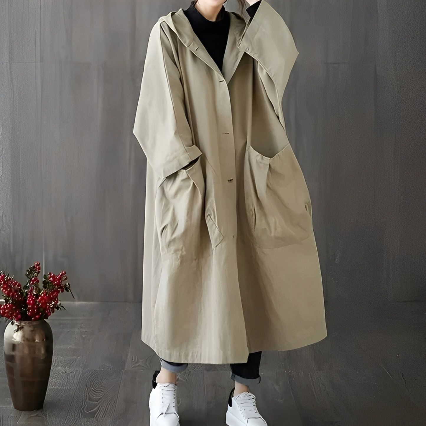 Dael - Trench-coat oversized pentru femei