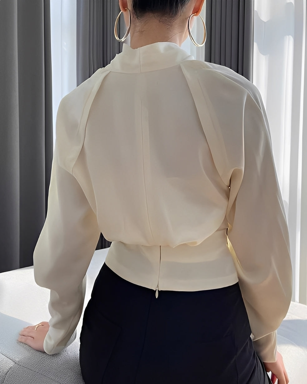 Annora - Bluză elegantă din satin cu mâneci lungi pentru femei
