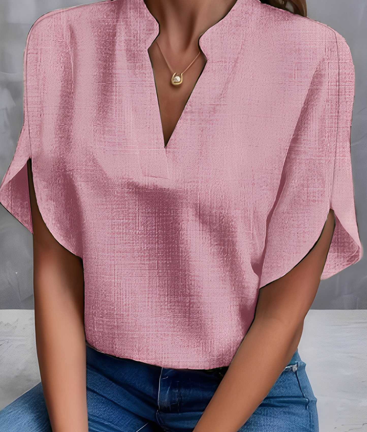 Chantelle - Tricou simplu cu guler în V pentru femei