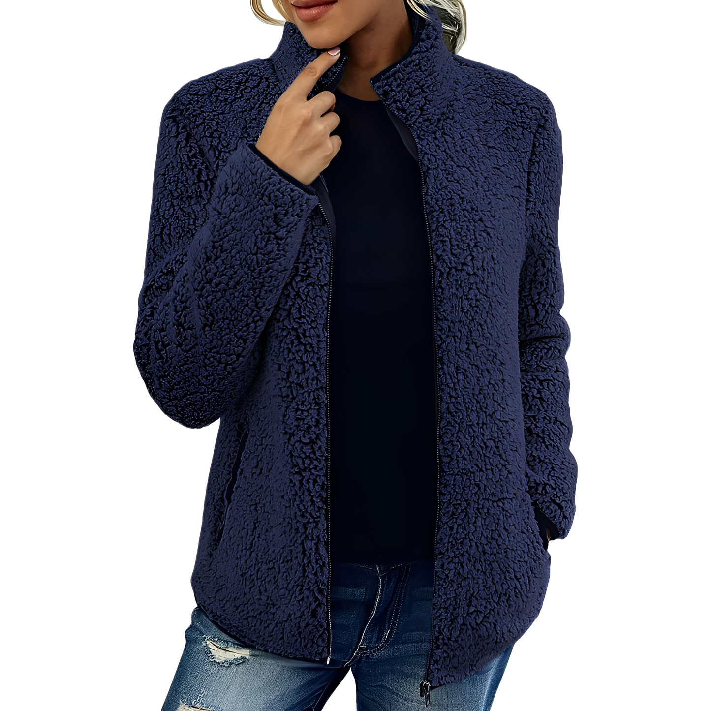 Alethea - Pelerină elegantă de fleece și catifea pentru femei