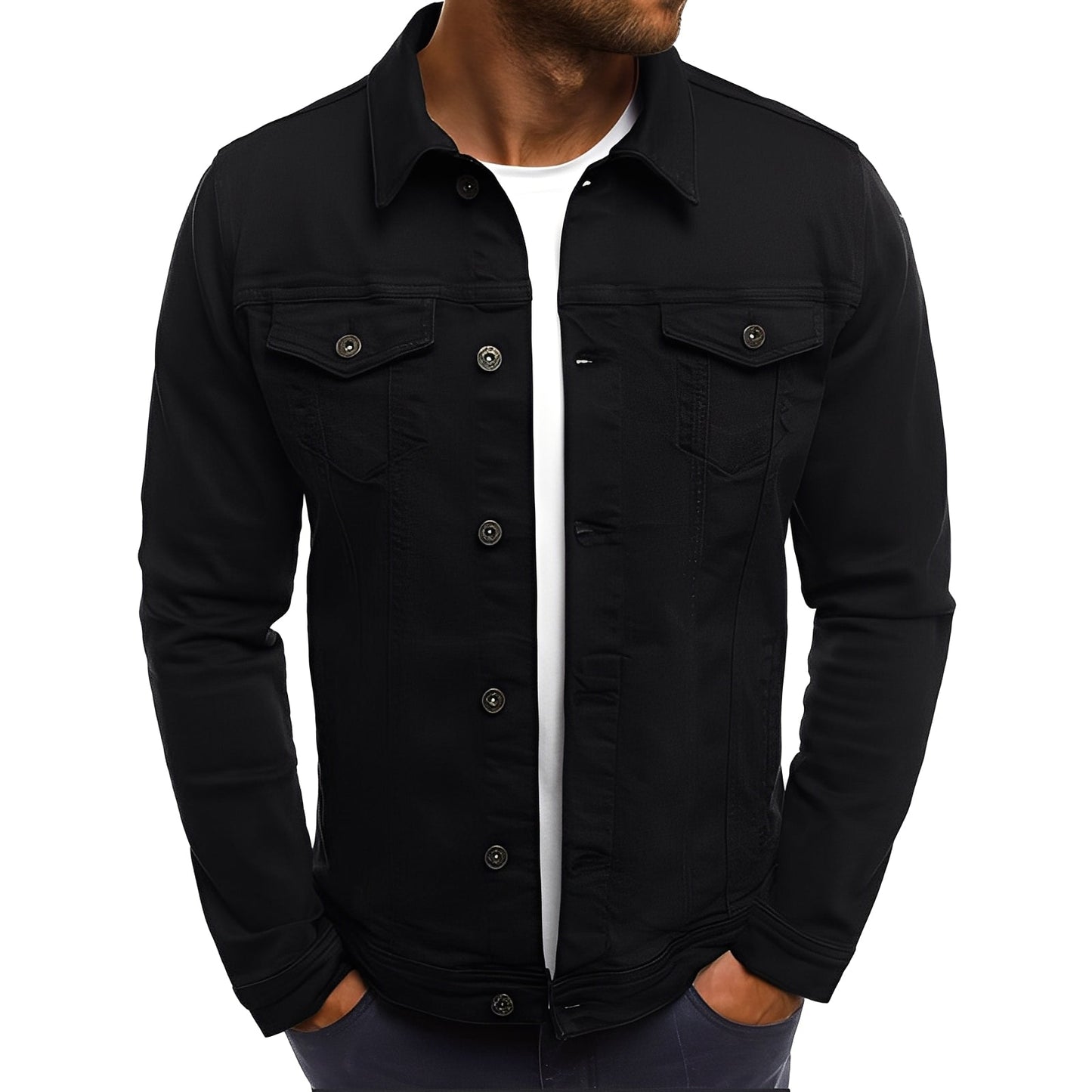 Steven - Jachetă din denim elegantă cu buzunare pentru bărbați