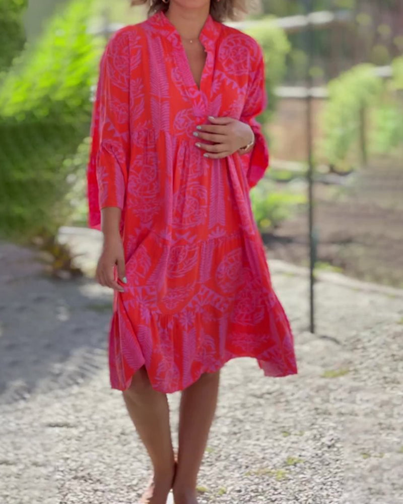 Mia – Rochie cu imprimeu geometric Boho