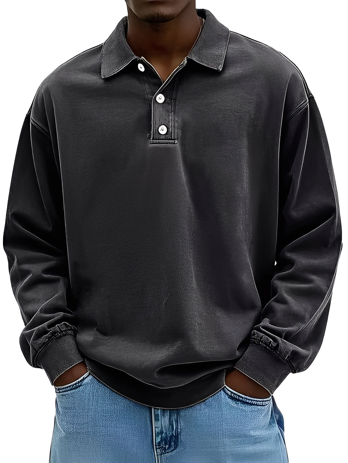 Clayton - Tricou polo clasic cu mânecă lungă pentru bărbați