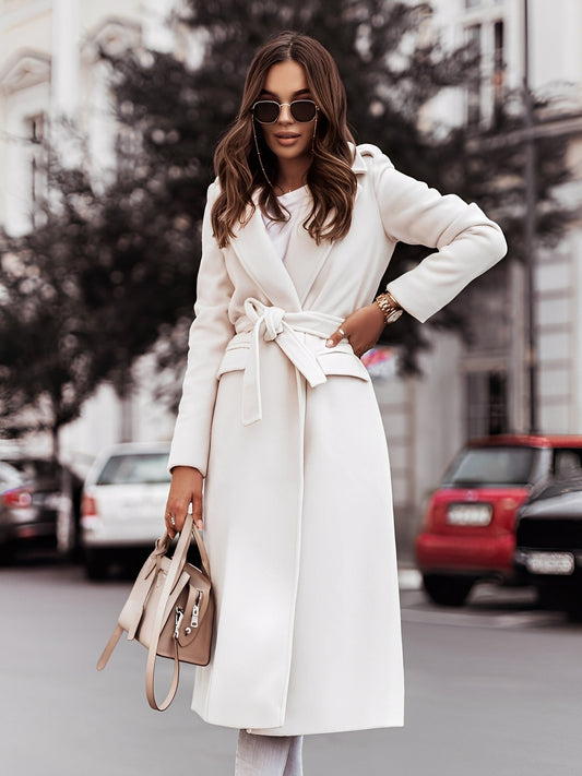 Haylie - Pardesiu de lână elegant cu curea la talie pentru femei