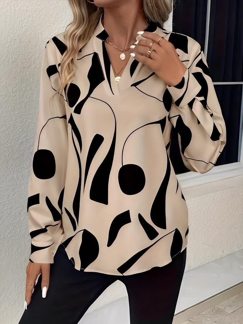 Melville - Bluza stilată cu mâneci lungi și model pentru femei