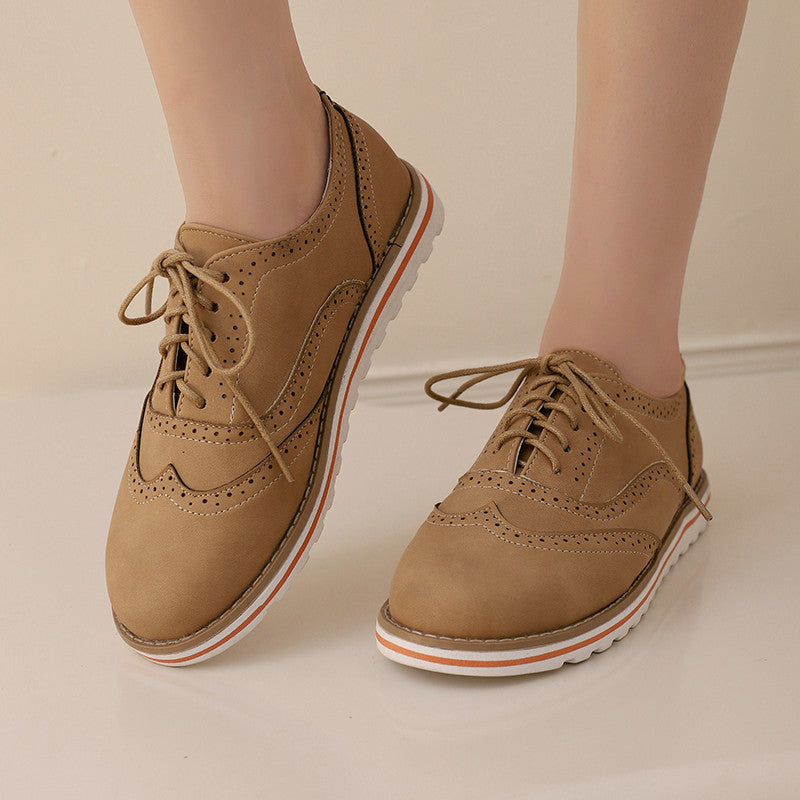 Gemma - Pantofi Derby casual din piele întoarsă pentru femei