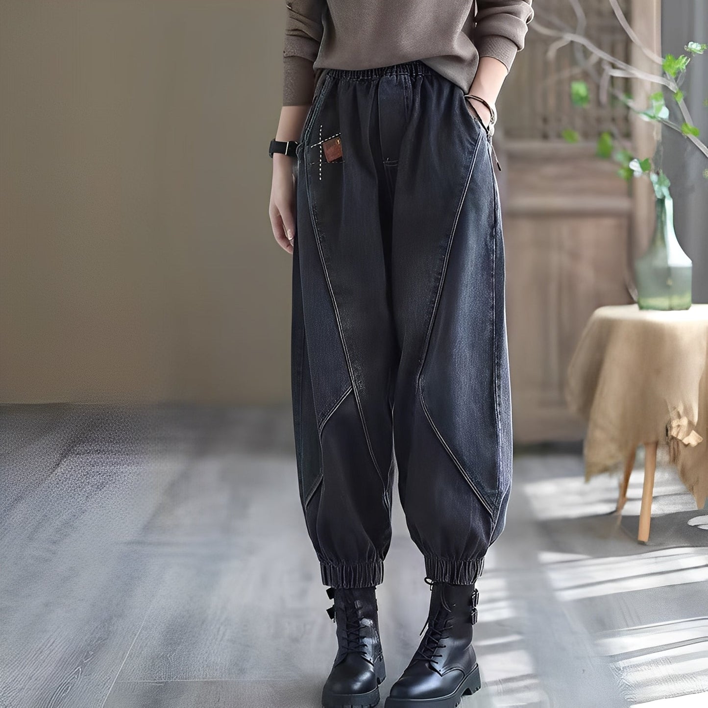 Shyanne - Blugi obișnuiți cu talie elastică pentru femei