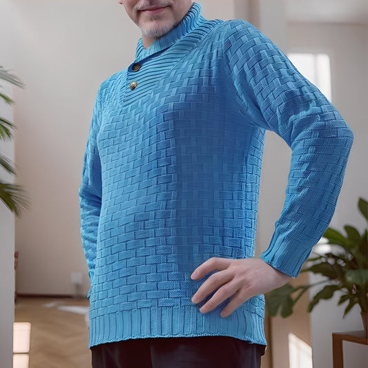 Weldon - Pulover de bărbați cu guler înalt stilat