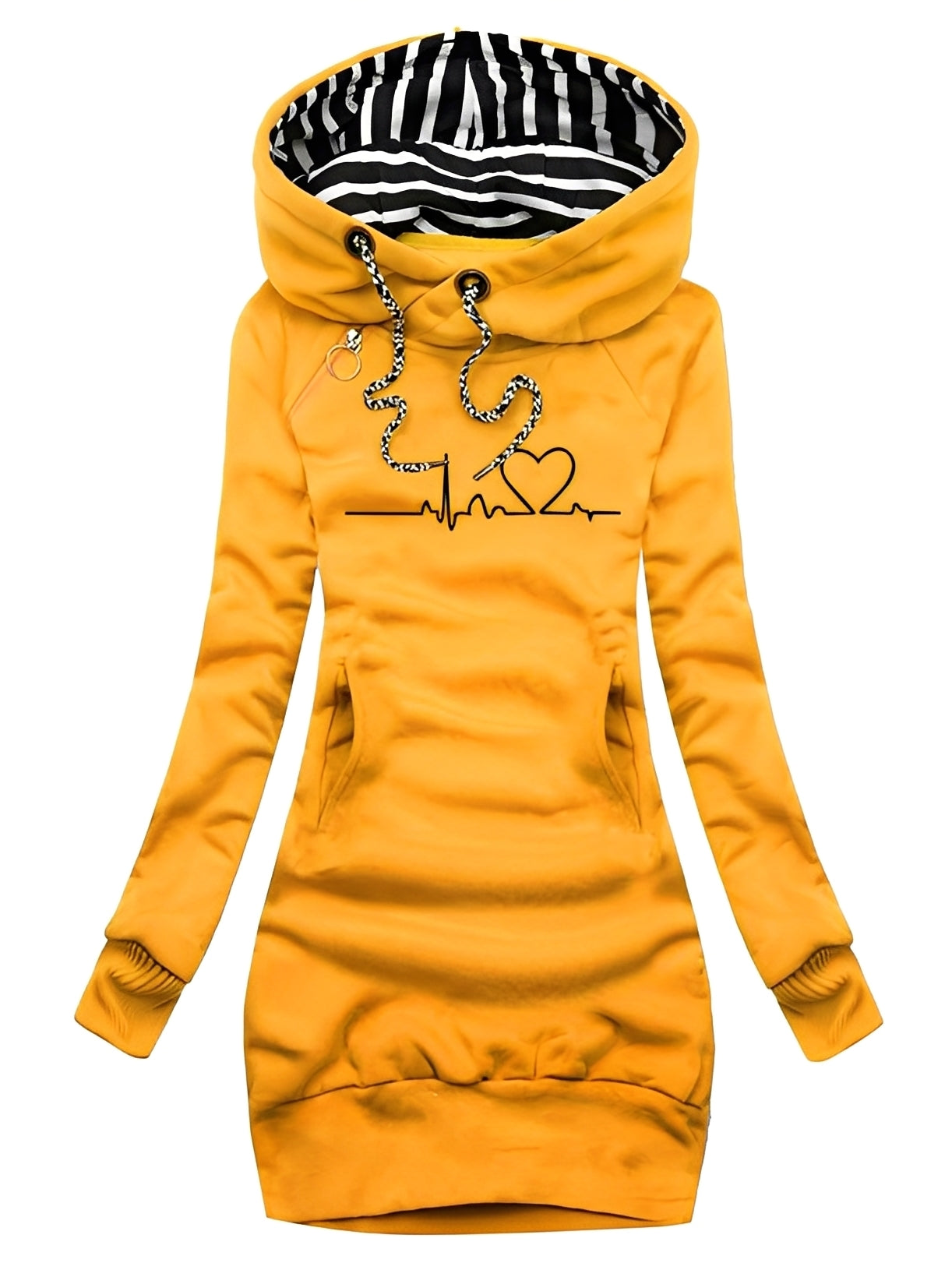Roxanne - Rochie casual tricotată cu glugă pentru femei