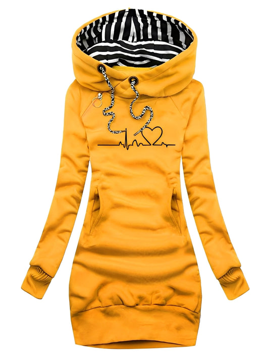 Roxanne - Rochie casual tricotată cu glugă pentru femei