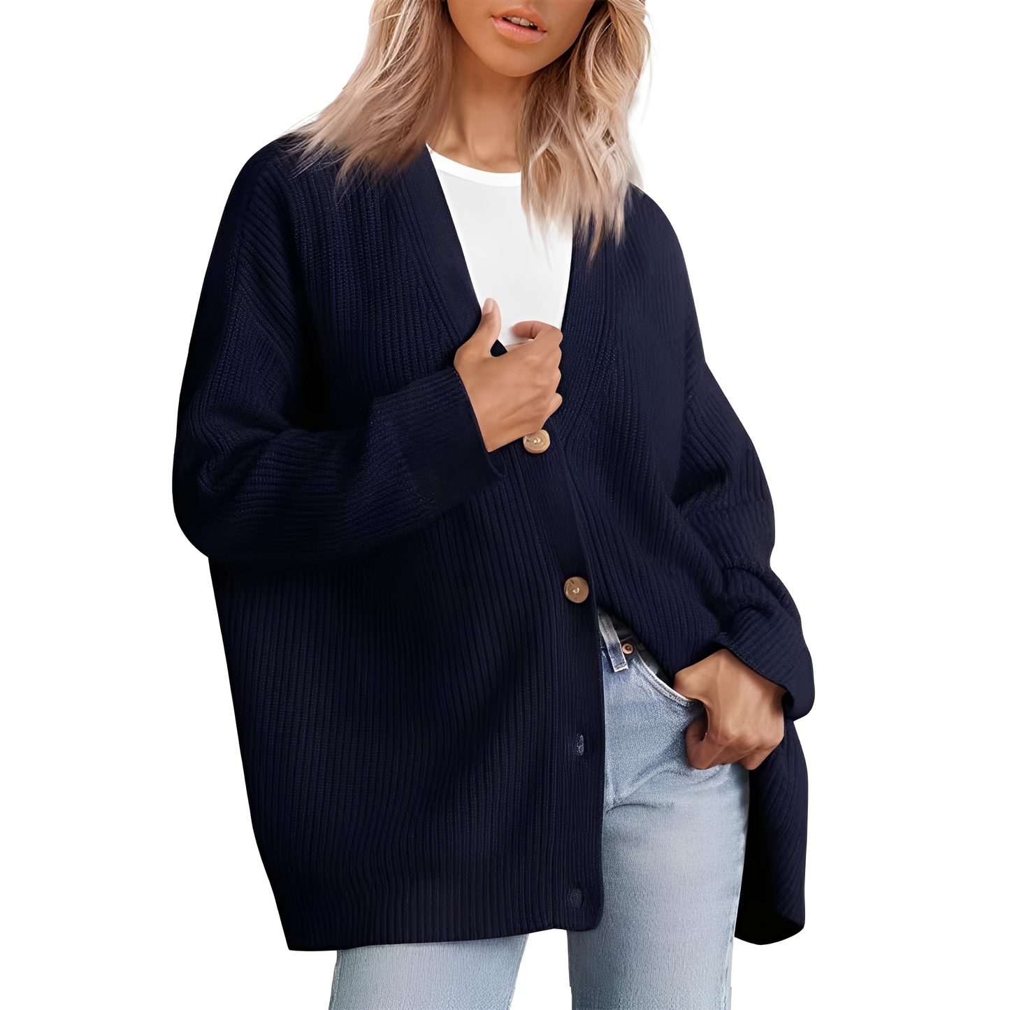 Christal - Cardigan oversize lejer pentru dame